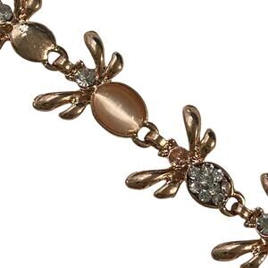 Playful Crab Bracelet 8.5" Crystal Gold Tone Iconic Weekend Poolside Gift Chic